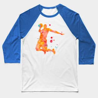 Basketball Player Watercolor Painting 2 Baseball T-Shirt